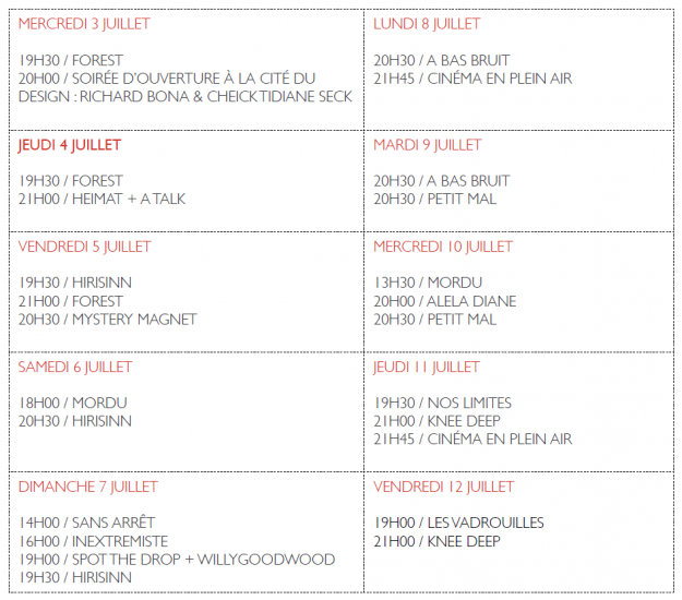 Programmation du Festival des 7 collines 2013 - La Déviation