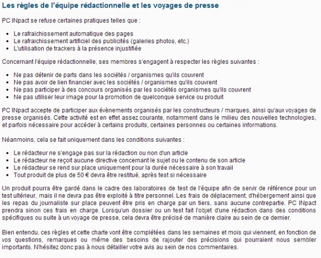 Règles rédactionnelles PC Inpact - La Déviation