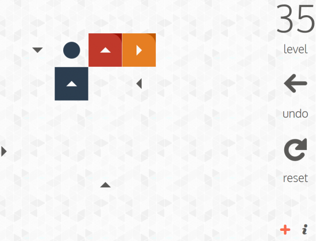 Copie d'écran d'une partie de Game about squares. Pour jouer c'est là-bas que ça se passe http://gameaboutsquares.com/ (et toujours sans pub).