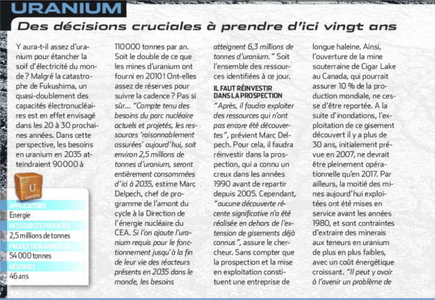 Scan du dossier Alerte à la pénurie, comment relever le défi publié en mai 2012 dans Science et vie, pp 52-71.