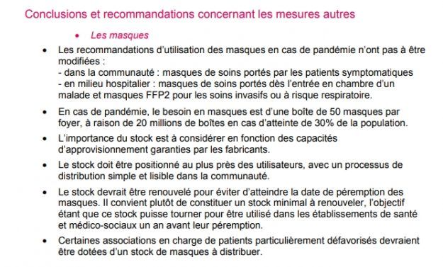 Avis d'experts stratégie pandémie grippale - Santé Publique France